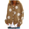 thumbnail image 1 of Kcodviy Women Coat Cardigans Daisy Winter Cardigan Plus Size Women Printing Long Sleeve O-Neck Womens Button Down Cardigan Sweaters Cropped Sweater Top, 1 of 4