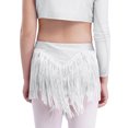 thumbnail image 2 of renvena Jupe de Danse Performance Salsa Rumba à Franges pour Filles Enfants Blanc 16, 2 of 7