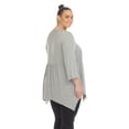 thumbnail image 3 of White Mark Tunique à Manches 3/4 pour Femmes, Taille Empire, Col en V, 3 of 6