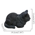 thumbnail image 5 of Napping Cat Garden Statue Polyresin Black Sleeping Tabby Decor Outdoor, 5 of 5