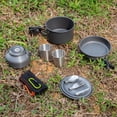 thumbnail image 1 of Graflsoa Compact Foldable Outdoor Cookware Set - Lightweight Green & Black Handle Kettle & Pan for Camping & Picnics, 16cm (308-5#), 1 of 6