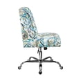 thumbnail image 4 of Linon Draper Paisley Upholstered Swivel Office Chair in Blue, 4 of 10