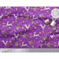 thumbnail image 3 of Soimoi Polyester Crepe Fabric Leaves & Reindeer Animal Fabric Prints by Yard 42 Inch Wide, 3 of 3