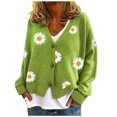 thumbnail image 1 of 2025 Cardigan pour Femmes Chandail Classique à Dos Ouvert Chandails Col Ras du Cou Col à Boutons Cardigan pour Femmes Tricot devant Ouvert, 1 of 4