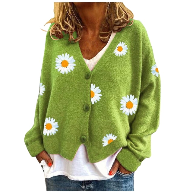 2025 Cardigan pour Femmes Chandail Classique à Dos Ouvert Chandails Col Ras du Cou Col à Boutons Cardigan pour Femmes Tricot devant Ouvert
