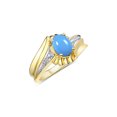 thumbnail image 3 of RYLOS Rings for Women 14K Yellow Gold Swirl Z Ring 7X5MM Oval Gemstone &  Diamond Rings December Tourquoise Jewelry Size 9, 3 of 7