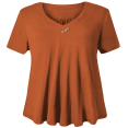 thumbnail image 1 of Woman Plus Size Short Sleeve Floral Blouses Henley T-Shirts V Neck Button Tunic Tops  M-4xl, 1 of 3