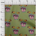 thumbnail image 1 of oneOone Viscose Chiffon Fabric Bird & Mushroom Block Printed Fabric 1 Yard 42 Inch Wide, 1 of 4