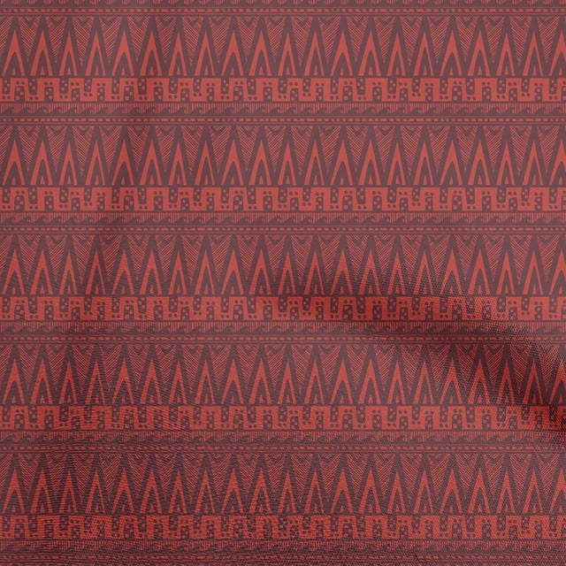 oneOone Polyester Spandex Maroon Fabric Tribal Craft Projects Decor Fabric Printed By The Yard 56 Inch Wide