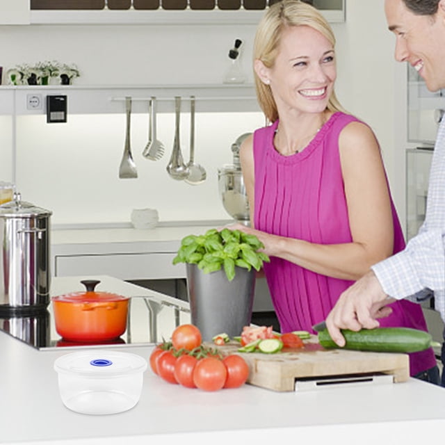 Round Bento Box, Clear Plastic Food Container, Refrigerator and Microwave Reliable, Stackable Design, Leak-Resistant Lid with Vent