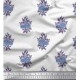 thumbnail image 1 of Soimoi Polyester Crepe Fabric Leaves & Floral Block Print Fabric by The Yard 52 Inch Wide, 1 of 3