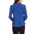 thumbnail image 3 of INSPIRE CHIC Blouse Haut à Col Montant à Volants Boutonné à Manches Longues pour Femme TP Bleu Royal, 3 of 6