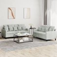 thumbnail image 1 of vidaXL 2 Piece Sofa Set with Cushions Light Grey Velvet, 1 of 4