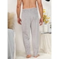 thumbnail image 2 of Men Letter Embroidery Flannel Sleep Pants, 2 of 5