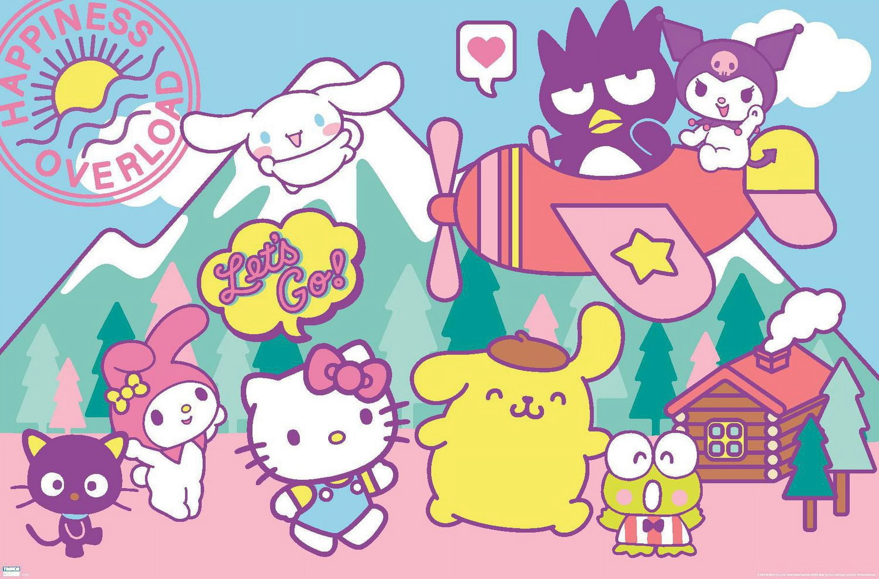Hello Kitty and Friends - Happiness Overload Wall Poster, 14.725" x 22.375" Framed