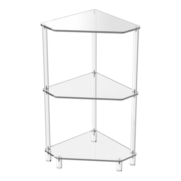 simhoa Acrylic Corner Side Table End Table 11.8'' L x 11.8'' W x 26 ''h three Tier Corner Shelf Stand for Living Room Small Space Home