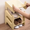 thumbnail image 4 of Amzcrzy Shoe Storage Rack Multilayer Stackable Foldable Shoe Rack Shoe Storage Rack Shoe Rack Layered Shoe Rack Non Perforated Storage Rack Breathable Plastic Material Shoe Rack Dresser, 4 of 6