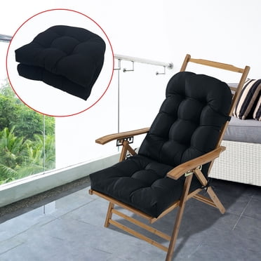 Outdoor Patio Cushion - Universal Garden Chair & Rattan Sofa Cushion with Weather-Resistant Fabric - Comfortable Tatami Mat Pad Black