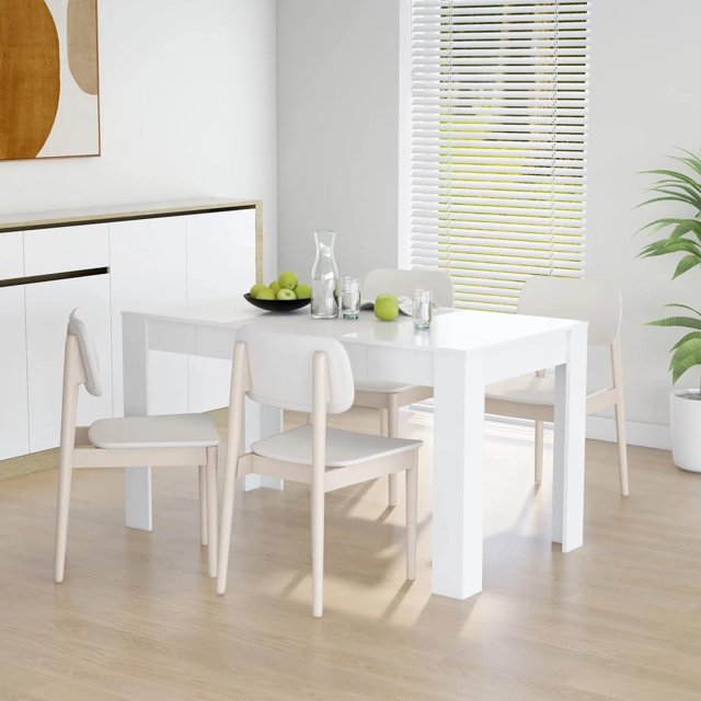vidaXL Table à Manger Blanche 140x74,5x76 cm Bois Manufacturé