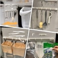 thumbnail image 4 of Door Hooks for Hanging Towels and Kitchenware Behind Door Sliding Rail Organizer White Plastic 30 cm x 3 cm, 4 of 8