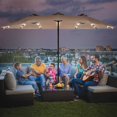 thumbnail image 3 of Costway 15Ft Patio Double-Sided Solar LED Market Umbrella Crank Base Tan, 3 of 8