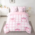 thumbnail image 2 of Erosebridal Ensembles de Literie pour Ados avec Nœud, Format Simple, Ensembles de Douillette Buffalo Rose avec Draps, Déco Princesse avec Nœud, Réversible, 2 of 5