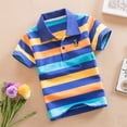 thumbnail image 2 of Polos pour Garçons Rayures Polo Chemise Boutonnée Garçons à Manches Courtes 7-8 Ans Mode Garçons, 2 of 3