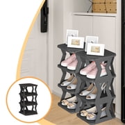 Amzcrzy Shoe Organizer, Shoe Rack 4 Tier Household Doorway Sturdy Narrow Small Crevice Entry Shoe Cabinet Multifunctional Shoe Storage Shelves For Bedroom Closet Entrance Hall Bedroom Shoe Rack
