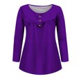 thumbnail image 4 of Yuyuzo Womens Fall Shirts Long Sleeve Casual Scoop Neck Buttons Ruffled Tunic Tops Flowy Blouses, 4 of 5
