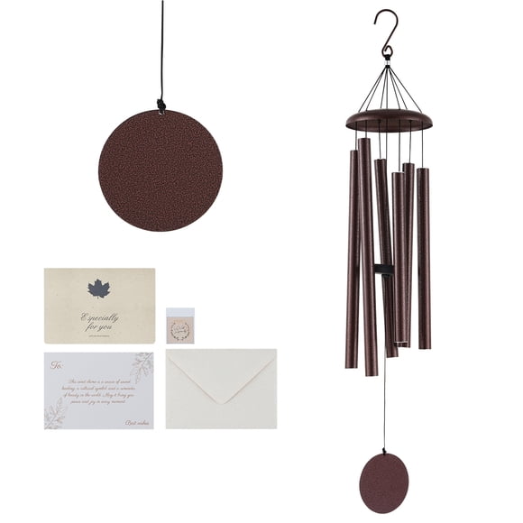 KFFKFF Outdoor Wind Chimes, 45 inches, Rich Sound Wind Chimes with 6 Tubes,Distinctive Large Commemorative Wind Chimes for Anniversary,Remarkable Exterior Decoration for Your Terrace,Veranda,Garden