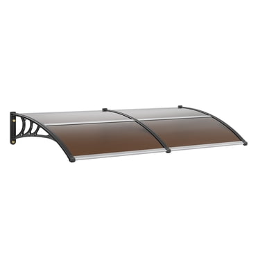 VEVOR Auvent de Fenêtre et de Porte 80 Pouces x 40 Pouces, Auvent de Fenêtre Extérieur en Polycarbonate UPF 50+ pour Porte d'Entrée, Auvent en Porte d'Entrée pour Volet Pare-Soleil, Protection UV, Pluie, Neige, Feuille Creuse