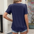 thumbnail image 4 of AherBiu T-Shirts pour Femmes à Col Rond, Coupe Ample, T-Shirts d'Été Chic Décontracté, Plissés, Manches Courtes, T-Shirts Basiques, 4 of 8