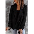 thumbnail image 4 of Women's Black Buttoned Lapel Collar Blazer with Pocket, 4 of 18