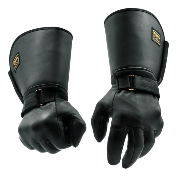 Watson Gloves Gants d'Hiver pour Moto Interstate - Doublure en Molleton de Coton, Cuir de Vache, Gantelet, Résistance à l'Abrasion (Grand)