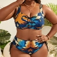 thumbnail image 4 of Plus Size Swimsuit for Women with Adjustable Side Ties, Ruching and Wide Straps, Two-Piece Bikini Set in Flattering Prints for Beach and Pool, 4 of 8