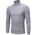 thumbnail image 4 of DPTALR Homme Col Roulé Uni Décontracté Chandail T-shirt Chandail de Base, 4 of 5