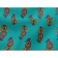 thumbnail image 4 of oneOone Viscose Jersey Fabric Leaves & Paisley Block Printed Craft Fabric BTY 60 Inch Wide, 4 of 5