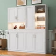 thumbnail image 2 of Noble House Twin Murphy Wall Bed with Top Cabinet & Shelves with Light & USB Port,White, 2 of 10