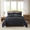 thumbnail image 1 of JML Ensemble de Couette Très Grand Size 3 Pcs - 480GSM Texture Froissée Design Carré, Noir, 1 of 5