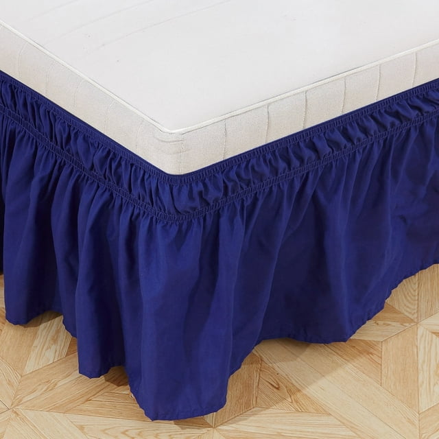 EIGTHTAIL Ruffled Grey King Size Bed Skirt Dust Ruffle for King Bed with 15” Drop Soft and Solid Microfiber Classic Style California King Silver Gray Bedskirts