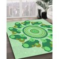 thumbnail image 3 of Ahgly Company Tapis d'Intérieur Lavables en Machine, Ronds, Transitionnels, Vert Jade, Ronds de 8', 3 of 7