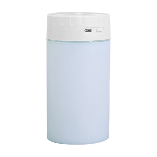 Japceit Warm Mist Humidifiers for Bedroom, a portable mini tower humidifier with USB connectivity. The white cylindrical design measures 15x6.7x6.7cm and includes a 400ml water tank for warm mist hydration. Ideal for home, office, or car use, it features seven-color ambient lighting and operates quietly for a comfortable environment.