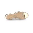 thumbnail image 4 of BLISSFUL STEP Women's Shoes Rhinestone Strap Slingback Kitten Heel Sandals Gold 9.5, 4 of 8