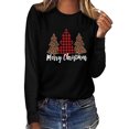 thumbnail image 2 of Blouse à Manches Longues Femme Haut de Noël Décontracté à Manches Longues Col Rond Chandail en Molleton Chandail Blouse, 2 of 4