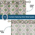 thumbnail image 4 of Vargottam Palm Tree Print Extra Long Sheer Curtains for Double Height Windows & Doors - Set of 2 Panels, 108", Grommet Top, Light Filtering Printed Georgette Drapes, 4 of 9