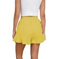 thumbnail image 4 of AherBiu Shorts for Women Trendy Elastic Waist Drawstring Ruffle Wide Leg Summer Casual Solid Color Loose Comfy Shorts, 4 of 5