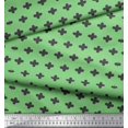 thumbnail image 2 of Soimoi Green Silk Fabric Plus Sign Geometric Printed Craft Fabric by the Yard 42 Inch Wide, 2 of 3