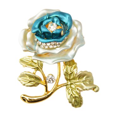 Broches pour Femmes Filles Rose Strass Émaillés Épingles Broche Pailletée Bijoux Châle Robe de Soirée Décorations Accessoires Femmes Bleu