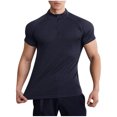 thumbnail image 2 of EOYWHK Chemises de Compression pour Hommes Été Décontracté Couleur Unie Col Rond Manches Courtes Gym Course Chemises Économies, 2 of 6