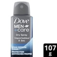 thumbnail image 2 of Dove Men+Care Antiperspirant Deodorant Dry Spray Stain Defence Clean, 107 g, 2 of 7